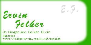 ervin felker business card